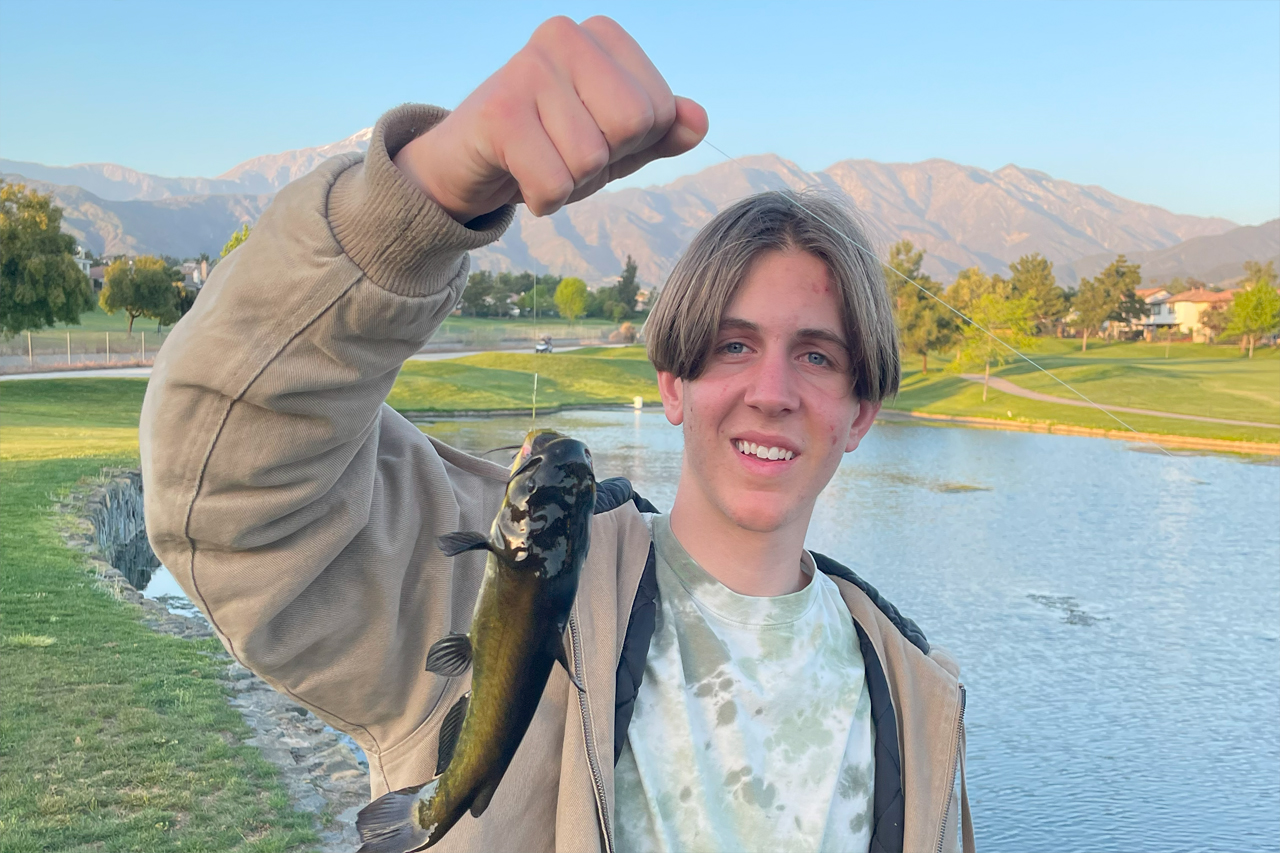 photo of my son fishing